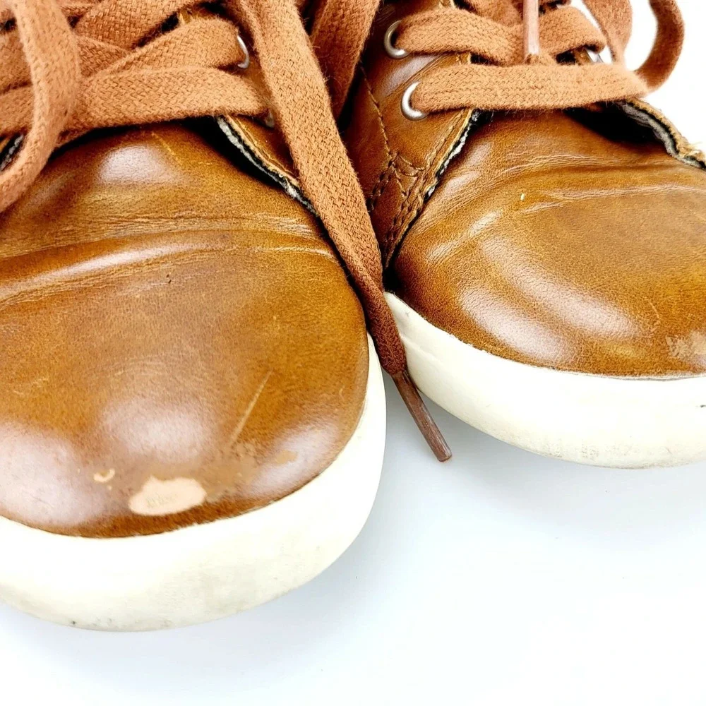 Classic Low Cut Leather Sneaker Toddler Boys 1 Chocolate Preppy HARPER CANYON